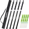 Heavy Duty Telescoping Tarp Poles Set of 4 Adjustable Aluminum 7.67ft