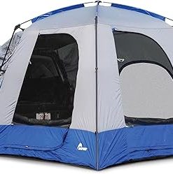 Napier Sportz SUV Tent | 9’x9′ Vehicle Camping Tent with Full Rainlfy and Awning | Fits All CUVs, SUVs, Minivans | Sleeps 5 Adults | Blue/Gray | Model 82000