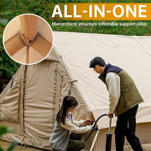Inflatable Camping Tent with Pump Easy Setup Waterproof Luxury Tent - Image 2
