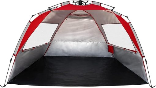 E-Z UP Wedge Beach Tent 51x51 with Roll-Up Windows and Storage Pockets - Image 2