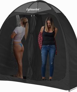 EighteenTek 2-Room Pop Up Shower Tent for Camping and Privacy