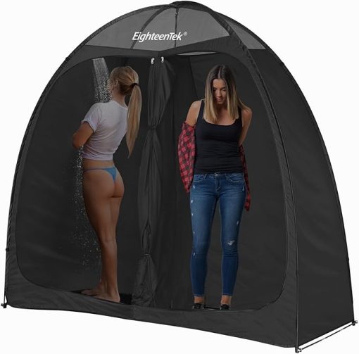 EighteenTek 2-Room Pop Up Shower Tent for Camping and Privacy