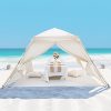 Navy Blue Beach Tent UPF50+ Outdoor Canopy with 6 Sandbags and Poles 3