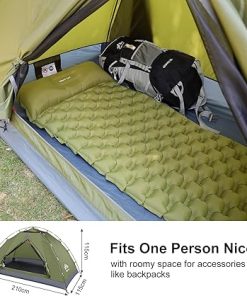 Night Cat Backpacking Tent with Inflatable Sleeping Pad for 1 Person 2
