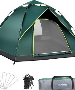 KOMCLUB Waterproof Camping Tent for 1 to 3 People Easy Setup