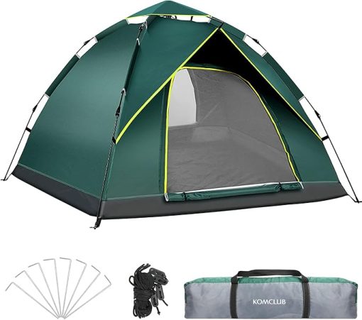 KOMCLUB Waterproof Camping Tent for 1 to 3 People Easy Setup