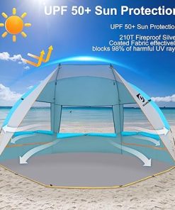 Portable Beach Tent for 2-3 People with UPF 50+ Waterproof Floor 2