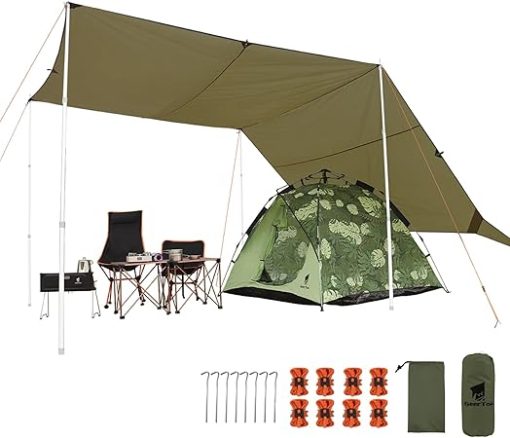 Large 17x10 ft Waterproof Camping Tent Tarp for Hiking and Travel