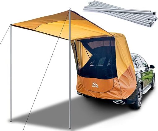 Tailgate Shade Awning Tent for Car Camping and Road Trips Yellow