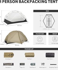 Ultralight 1-2 Person Backpacking Tent 15D Nylon Waterproof 2