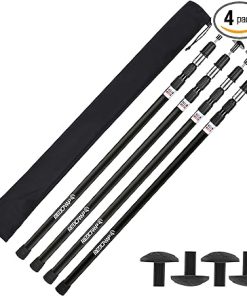 Adjustable Aluminum Tarp Poles Set of 4 Lightweight Tent Poles