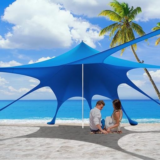 Portable 10x10ft Beach Tent Canopy Sun Shelter with UPF50+ Protection
