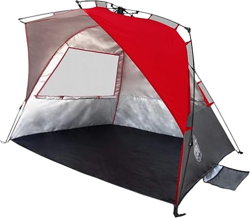 E-Z UP Wedge Beach Tent 51x51 with Roll-Up Windows and Storage Pockets