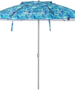 Tommy Bahama 8′ Outdoor Total Sun Block Extreme Shade Umbrella and Sun Shelter, Blue 2
