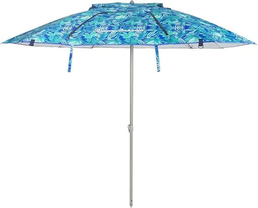 Tommy Bahama 8' Outdoor Total Sun Block Extreme Shade Umbrella and Sun Shelter, Blue - Image 2