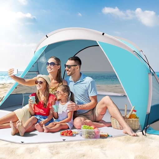 Portable Beach Tent for 3-4 People Waterproof UV Protection Canopy