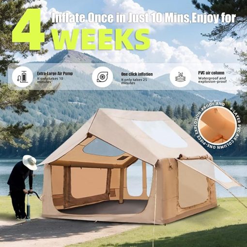 Large 12x7.5 FT Inflatable Tent for 8-10 Persons with Electric Pump - Image 2