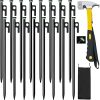 Durable 16in Forged Steel Tent Stakes Set with Hammer and Pouch