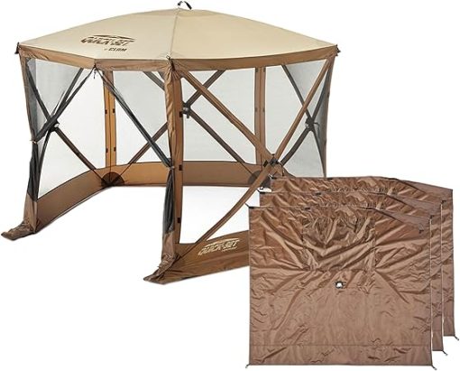 CLAM Venture 9x9 Foot Portable Outdoor Gazebo Tent with Carry Bag