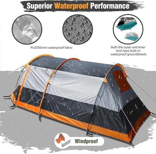 Chihee 4 Person Camping Tent with 2 Doors Weatherproof Outdoor Shelter - Image 2