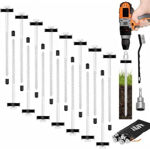 15 Heavy Duty Metal Ground Pegs for Tents and Canopies, 10 Inches