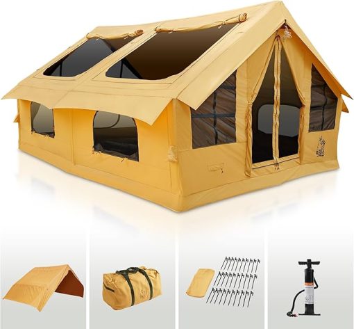 Panda Inflatable Camping Tents with Stove Jack for Easy Setup