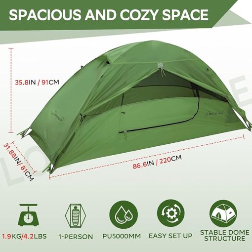 Clostnature Crux Lightweight Backpacking Tent for 1 to 4 People - Image 2