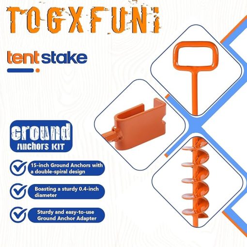 Heavy Duty Tent Stakes with Ground Anchor Screws for 2025 - Image 2