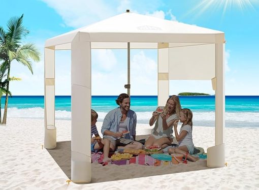 Beach Cabana Canopy 6.2"x6" Fast Setup UV Protection Half Wall