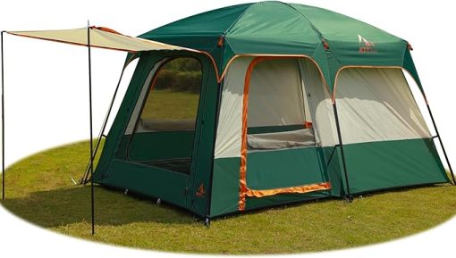 KTT Family Cabin Tent for 6-8 People Waterproof with 3 Doors and Windows