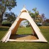 Latourreg 2 Person Canvas Camping Pyramid Tent for Outdoor Use