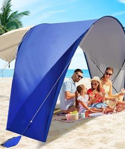 4-6 Person Portable Beach Tent with Double Pole Sun Protection