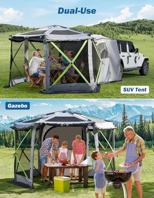 JOYTUTUS Pop Up SUV Tent 11x11 Ft Outdoor Camping Canopy Shelter - Image 2