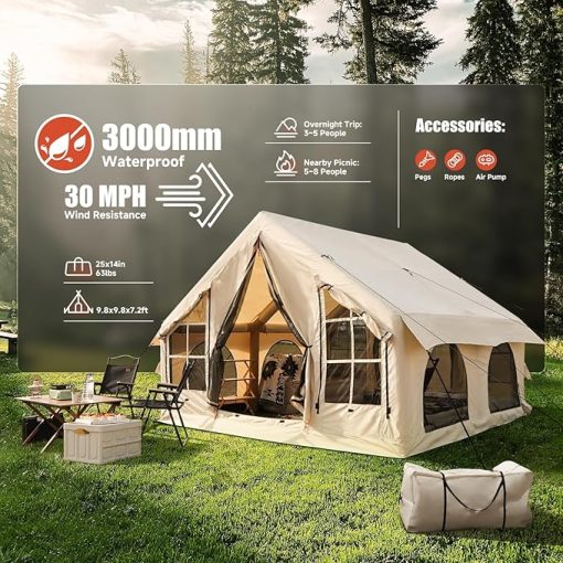 Inflatable Camping Tent Waterproof Glamping Tent Instant Setup 5 MINS - Image 2