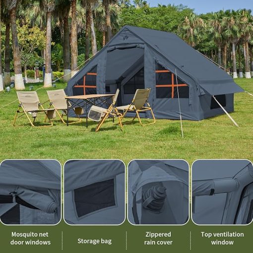 Inflatable Tent with Pump,4-6 Person Instant Glamping Camping Tents House, Easy Setup Blow Up Family Tents for 4 Seasons Waterproof Inflatable Tent for Camping with Mesh Windows. - Image 2