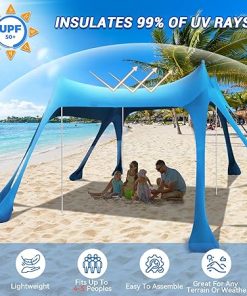 UPF50 Beach Tent Sun Shade Canopy with Sand Bags for Camping Trips 2