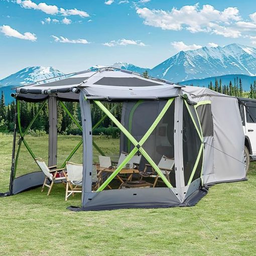 JOYTUTUS Pop Up SUV Tent 11x11 Ft Outdoor Camping Canopy Shelter