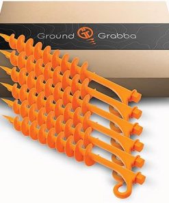 Lite Orange Tent Stakes for Sand and Soft Ground – 6 Pack