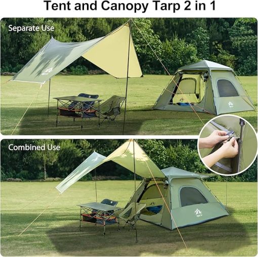 Night Cat Pop Up Tent for 3 Persons Waterproof Family Camping - Image 2