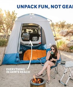 Napier Sportz SUV Tent | 9’x9′ Vehicle Camping Tent with Full Rainlfy and Awning | Fits All CUVs, SUVs, Minivans | Sleeps 5 Adults | Blue/Gray | Model 82000 2