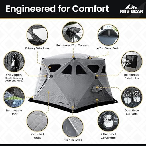 Obsidian Heavy Duty 4 Season Instant Pop-Up Tent for 6-8 People - Image 2