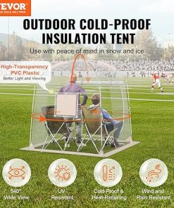 VEVOR 70×70 Inch Clear Sports Tent for 2-4 People, Easy Setup 2