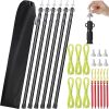 Adjustable Tarp Poles 7.5ft Heavy Duty Aluminum for Camping and Hiking