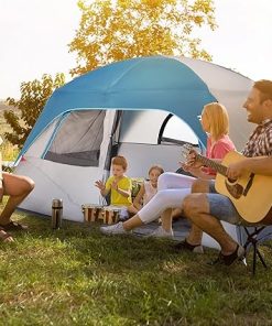 Easy Setup 6 Person Camping Tent for Outdoor Travel Light Blue 2