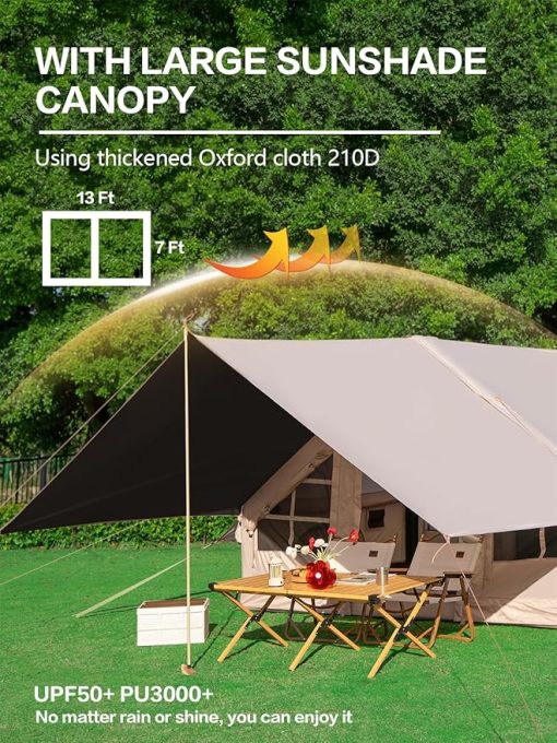 Inflatable Camping Tent with Large Tarps for 2 to 8 Person Glamping - Image 2