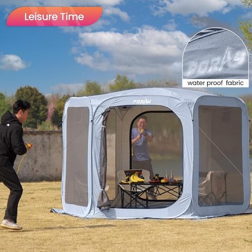 Pop Up Screen House Tent for Camping with Detachable Waterproof Floor - Image 2