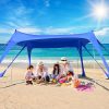 Beach Tent Camping Sun Shelter with UPF50+ and 8 Sandbags for Shade