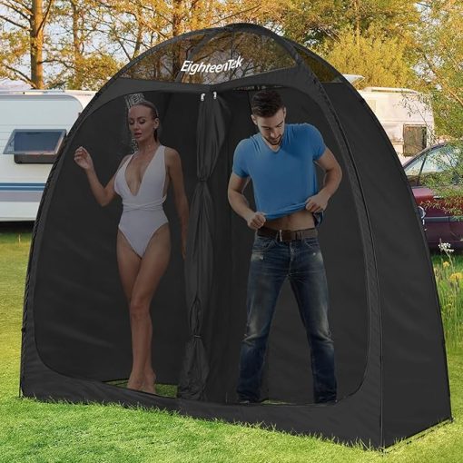EighteenTek 2-Room Pop Up Shower Tent for Camping and Privacy - Image 2