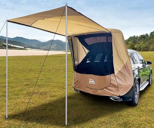 Tailgate Shade Awning Tent for Car Camping and Road Trips Yellow - Image 2