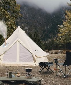 SOLSTUKU Waterproof Canvas Bell Tent with Stove Jack for Glamping 2